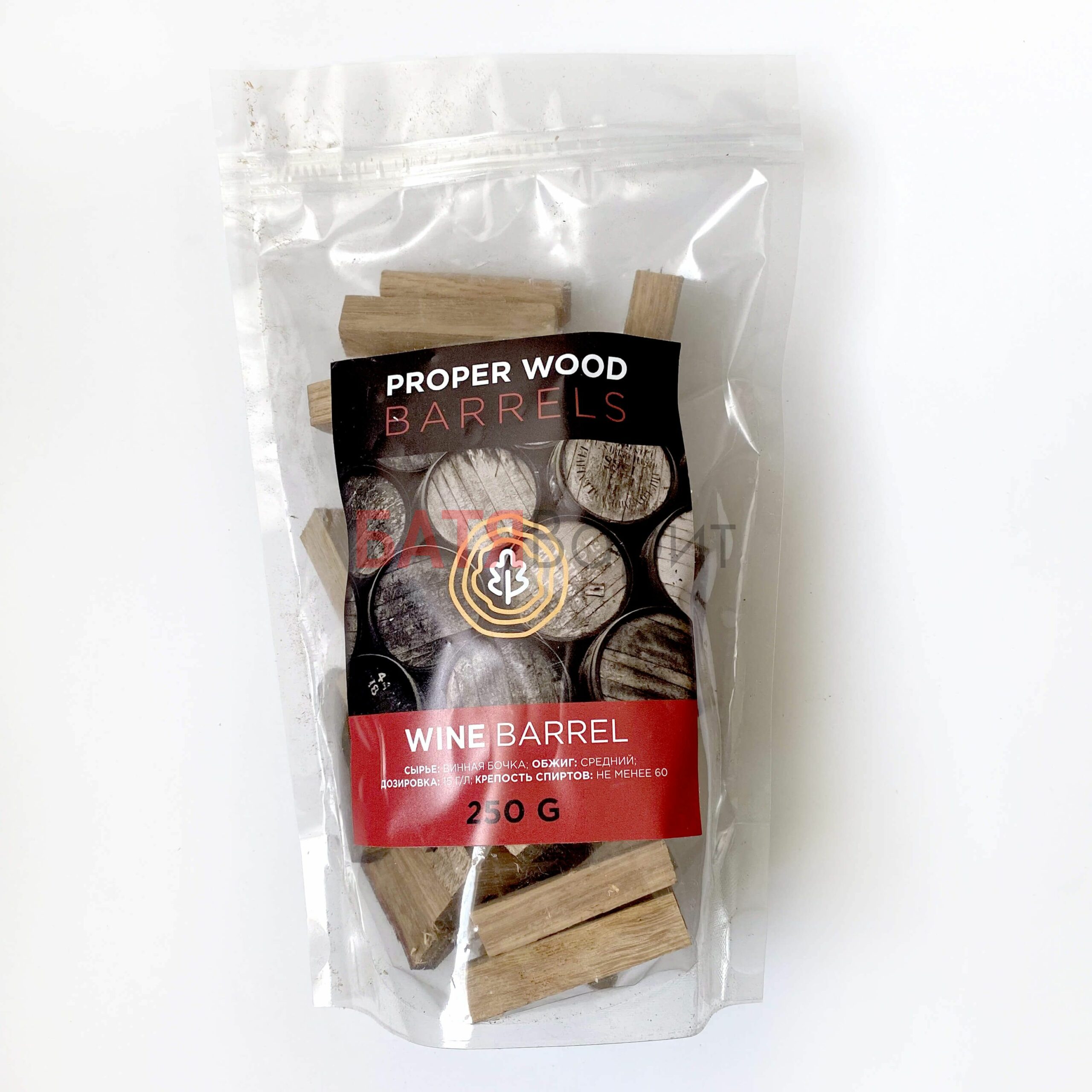 Дубовые палочки белый дуб 250 г Proper Wood, винная бочка